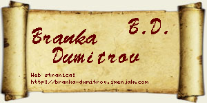 Branka Dumitrov vizit kartica